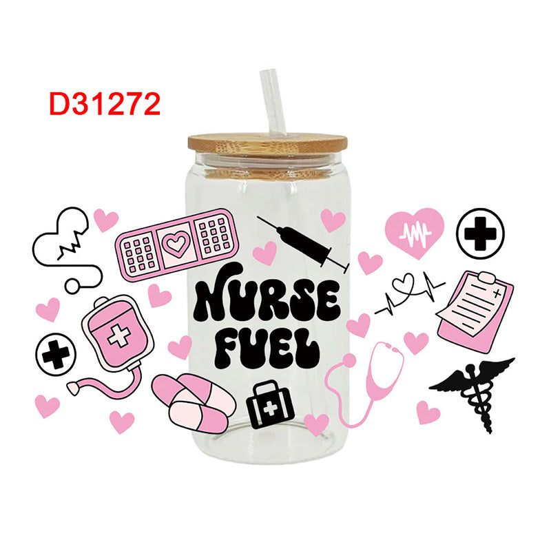 Wholesale Pink Nurses' Day   16oz Cup UV DTF Wraps