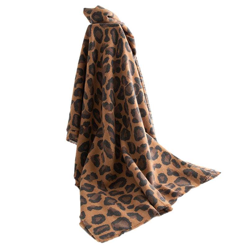 Wholesale High-end Fashion Versatile Leopard Print Warm and Warm Scarf