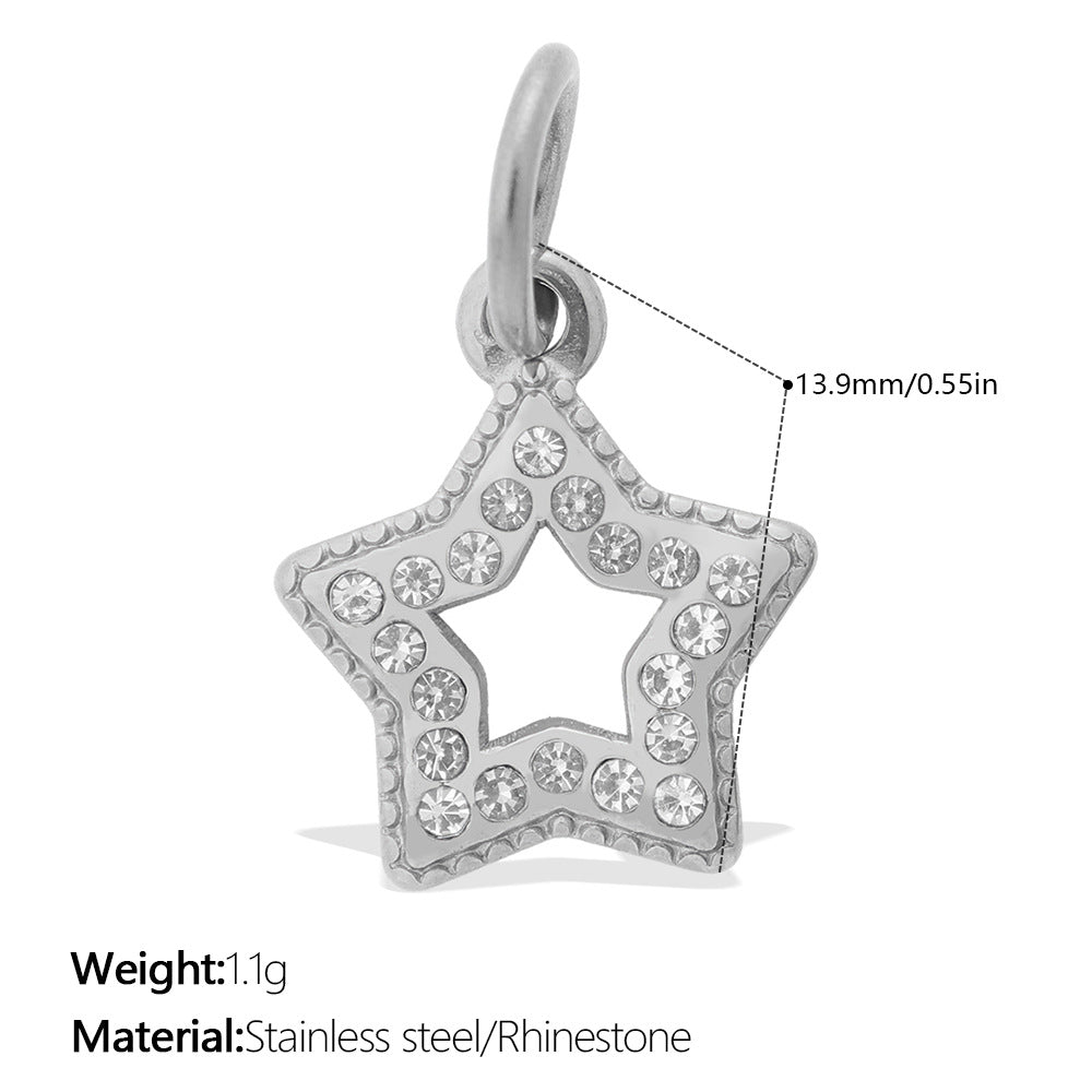 Wholesale Star Moon Angel Diamond Set Necklace Pendant Accessories