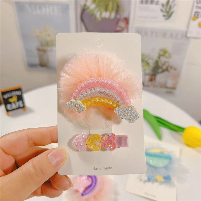 Wholesale Glitter Two-Piece Hair Cards for Girls