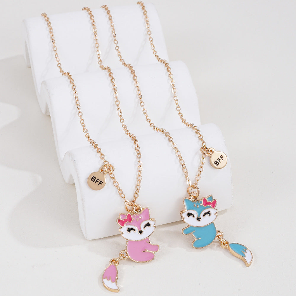 Wholesale Cartoon Animal Fox Best Friend Children' s Necklace
