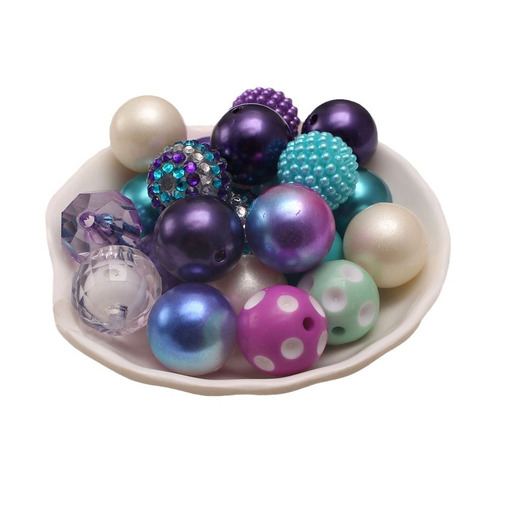 Wholesale 50pcs Ocean Style Mermaid Color 20MM Acrylic Large Beads DIY Mixed Color Mixed Combination Beads Loose Beads