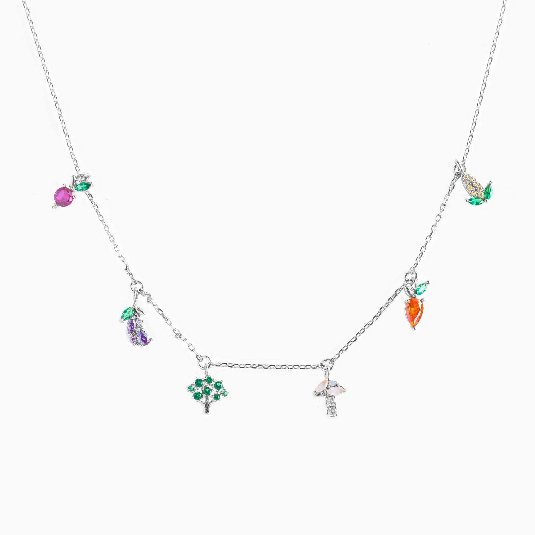 Wholesale colorful zircon pendant creative clavicle chain necklace