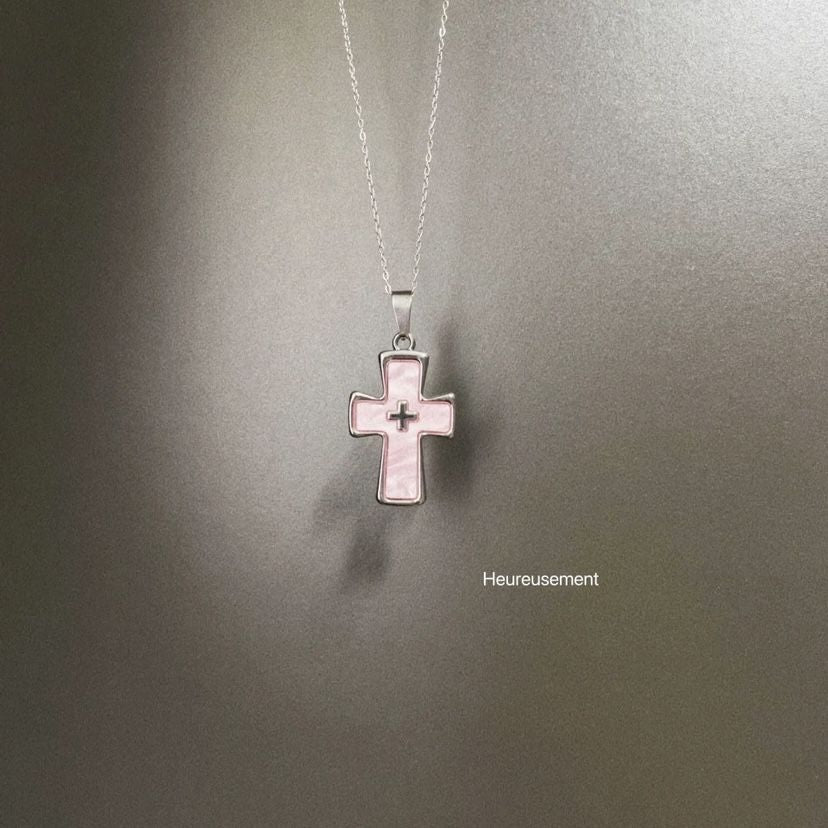 Wholesale Color printed card cross moon cartoon cat necklace