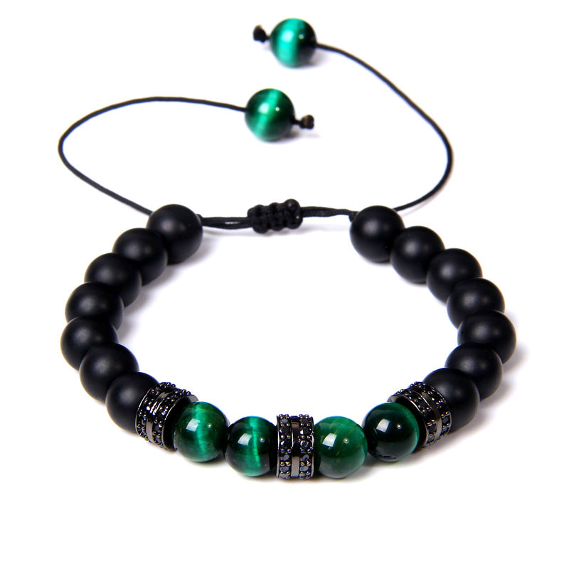 Cuentas de ojo de tigre de piedra natural al por mayor cuentas mate de micro estacionamiento tejido