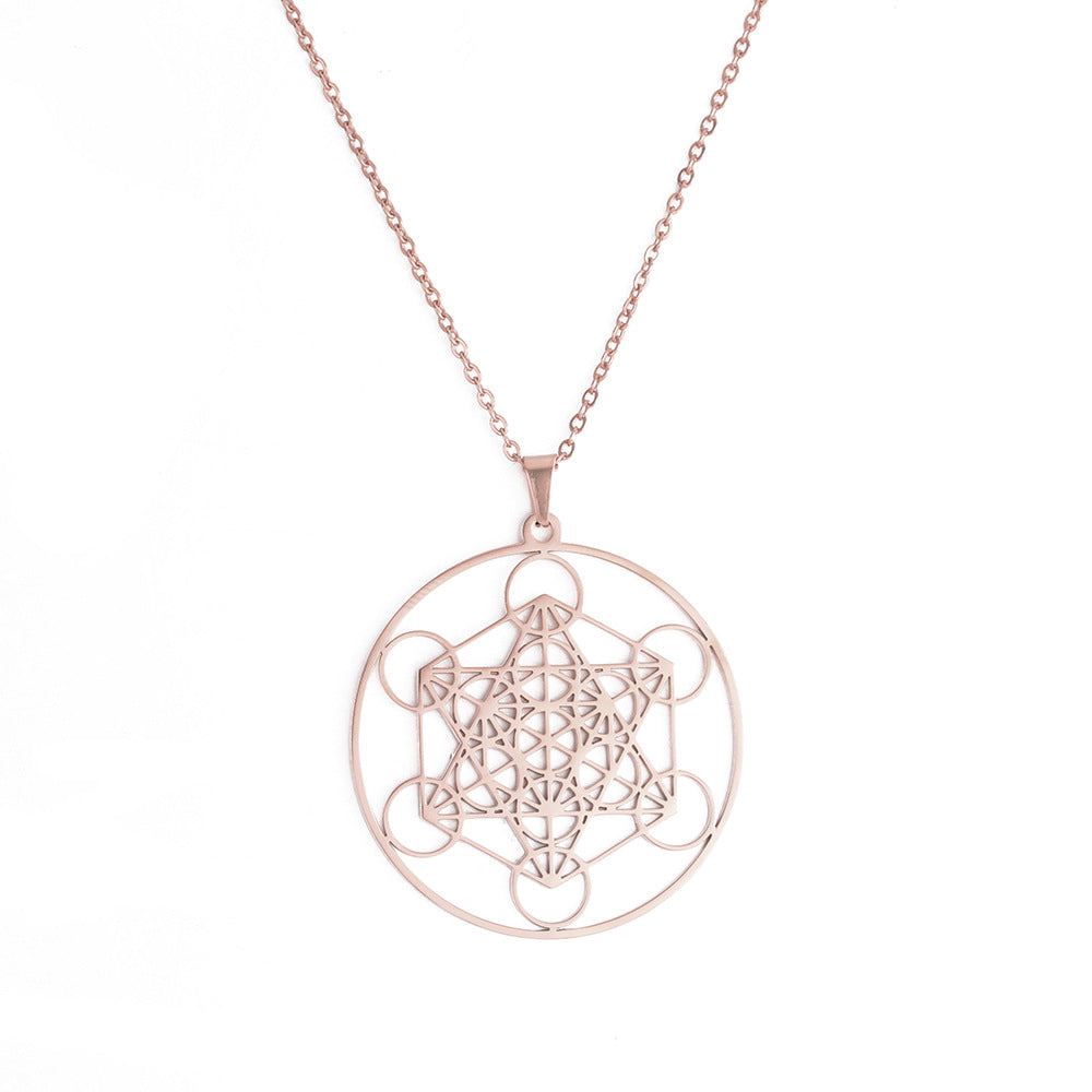 Wholesale Angel Seal Metatron Kabbalah Garden Stainless Steel Necklace