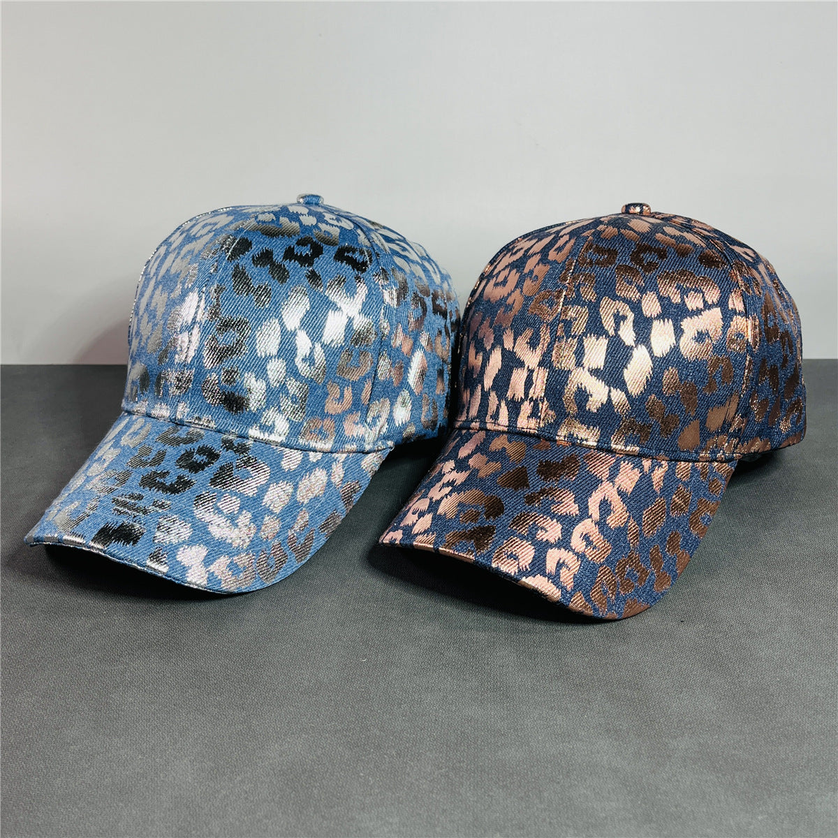 Wholesale Blue Leopard Print Sun Protection Hard Top Baseball