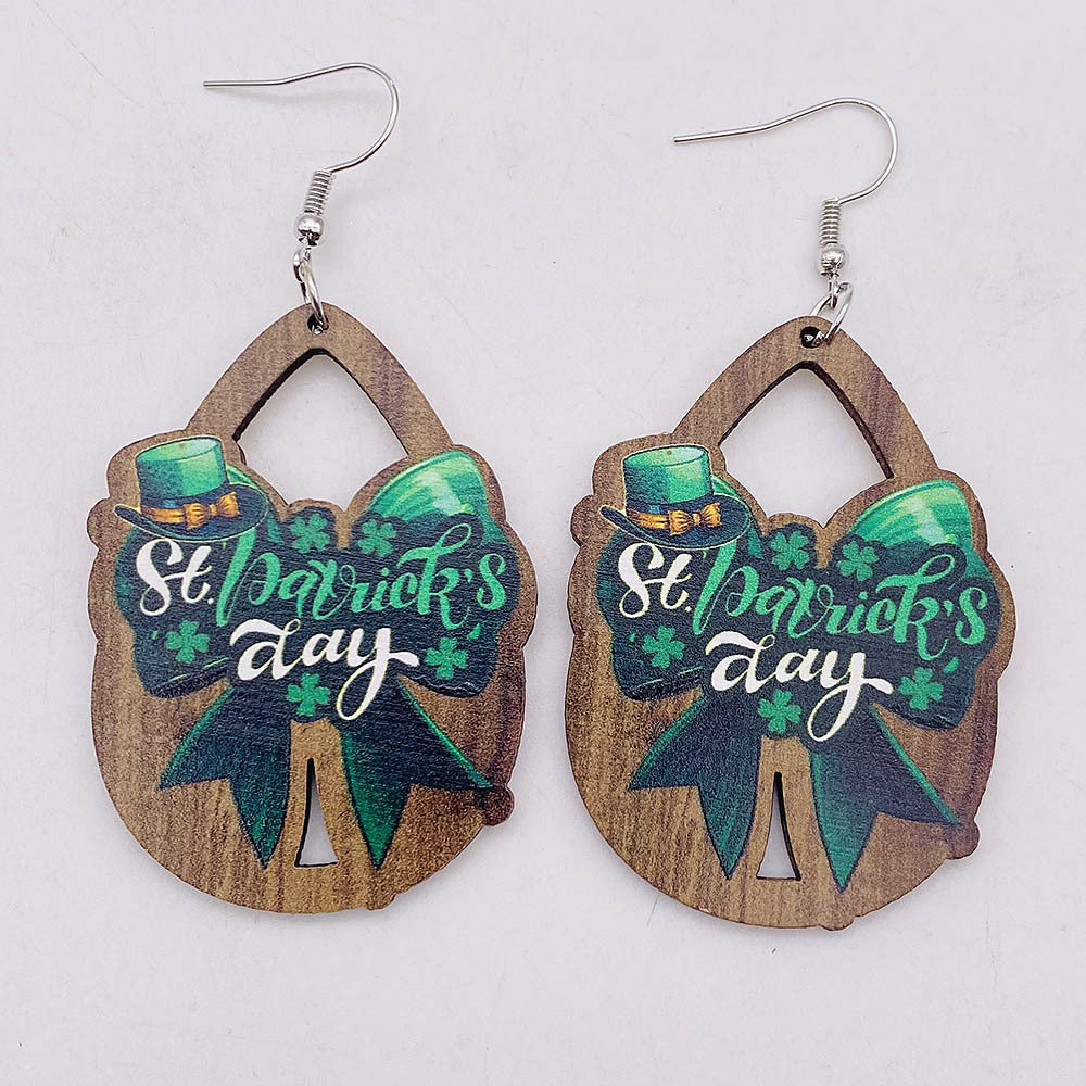 Wholesale New St. Parcret festival Green lucky grass rainbow beard earrings