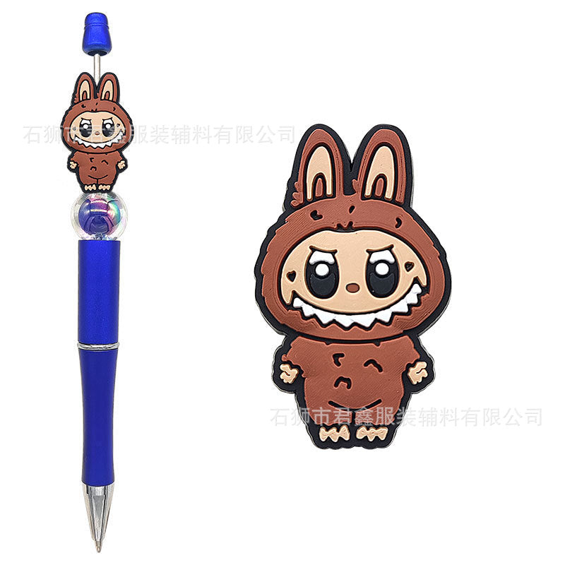 Wholesale 100pcs/pack Cartoon Monster Image Glue Pen Beads  Pen Beads Focus Beads