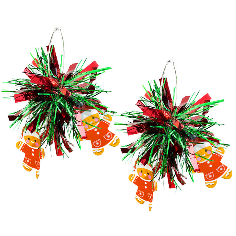 Wholesale 2 Pairs/pack Christmas Atmosphere Fireworks Gingerbread Man Saint Candy Girl Celebration Earrings