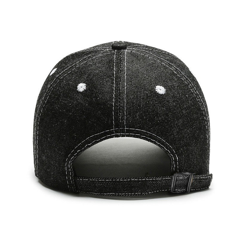 Wholesale Denim baseball cap outdoor solid color round top wide brim sun hat
