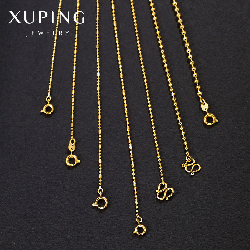 Wholesale 12pcs Copper Gold-plated Minimalist Alloy Chain Gold Fashionable Necklaces