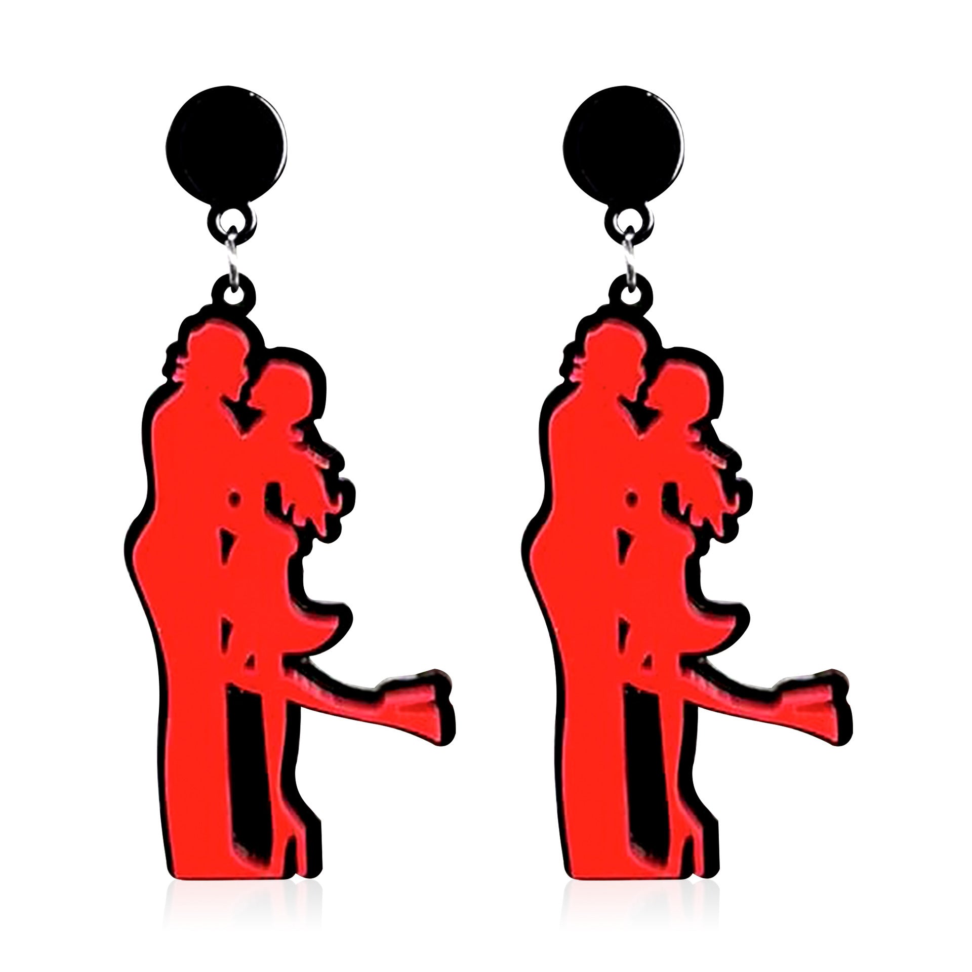 Wholesale Valentine's Day Fashion Red Acrylic Heart Letter Earrings