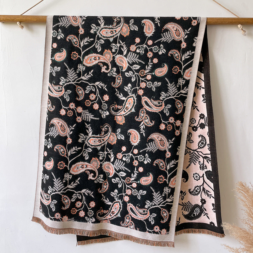 Wholesale Autumn and Winter Warm Scarf Cashew Thickened Long Scarf