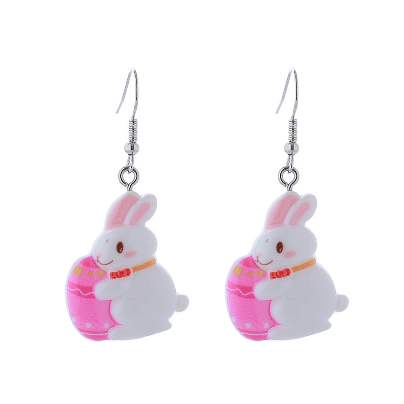 Wholesale Easter Cartoon Rabbits, Carrots, Easter Eggs, Chicks, Plastic Earrings