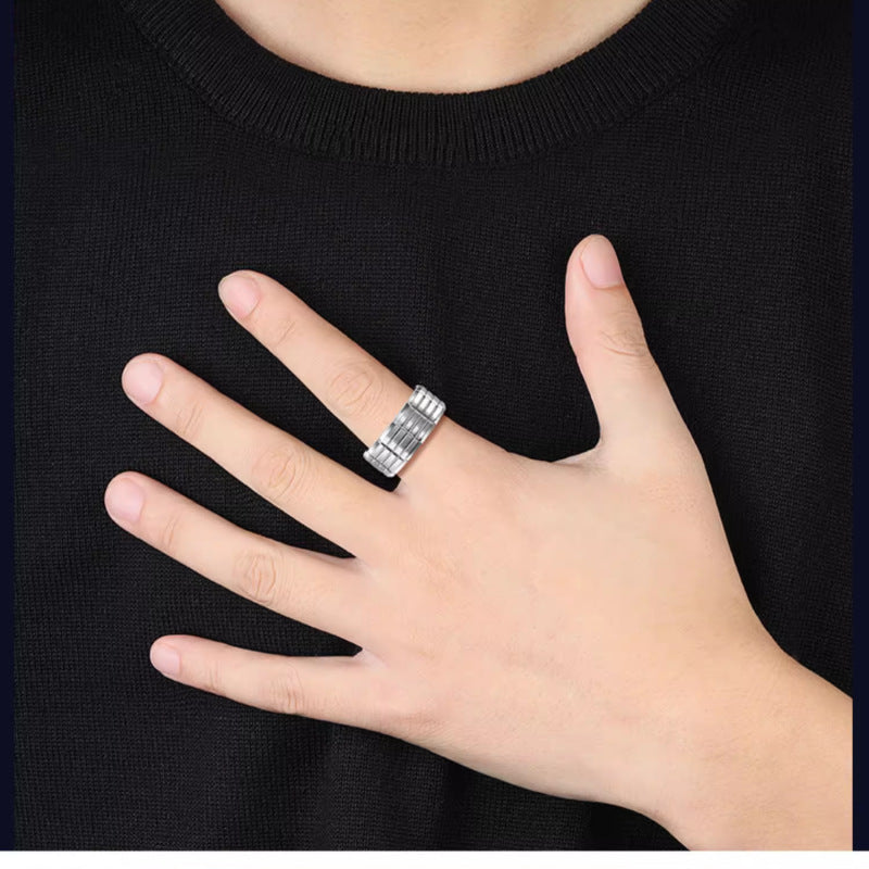 Wholesale Simple and Fashionable Batch Flower Black Plated Ring