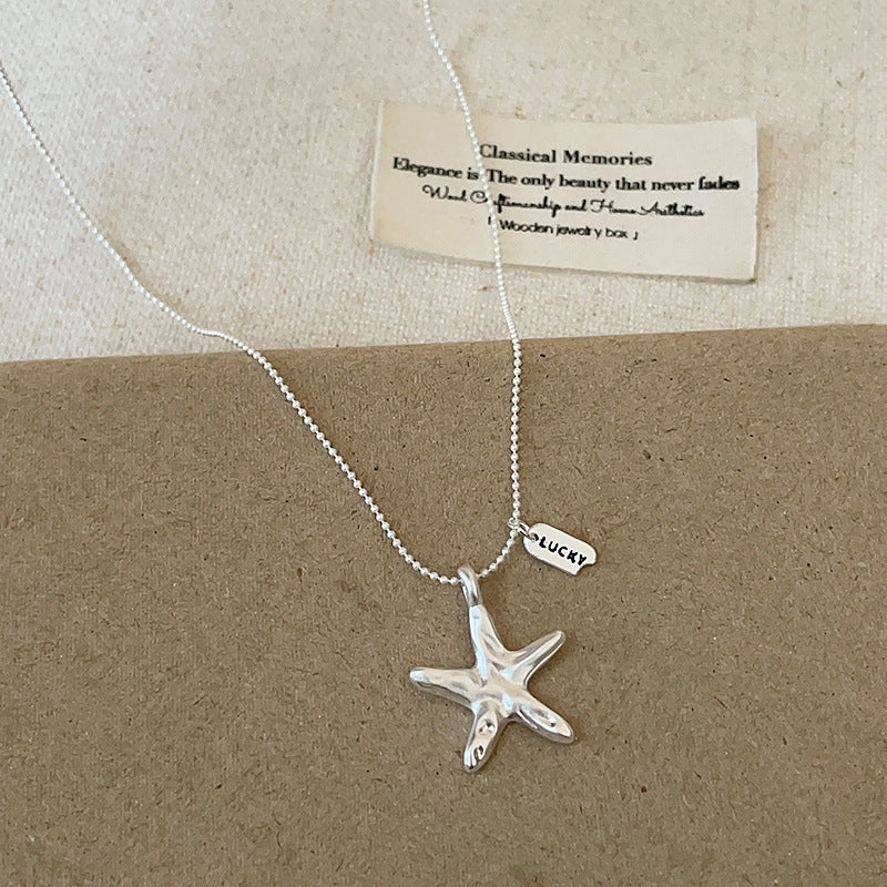 Wholesale Stainless Steel Summer Starfish and Shell Necklace