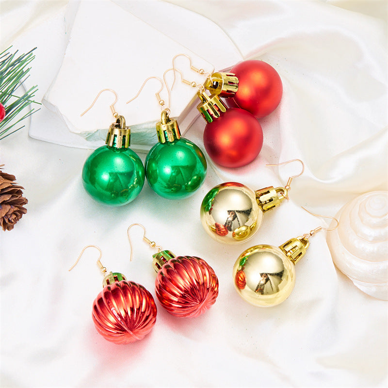 Wholesale Ball Christmas Bulb Earrings Colorful Christmas Earrings