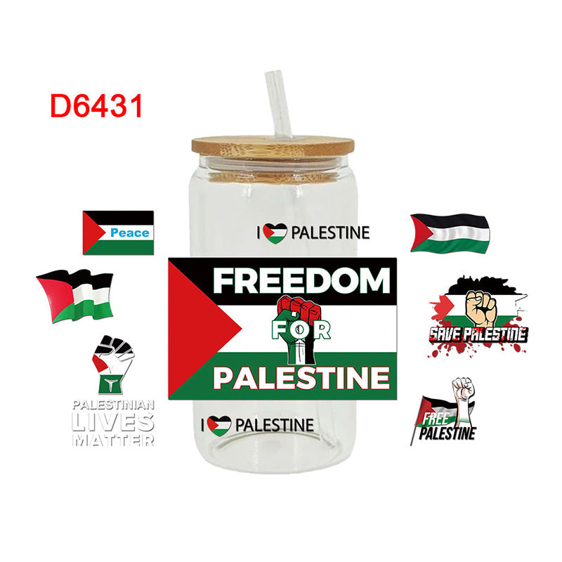 Wholesale Freedom and Peace Flag Series  16oz Cup UV DTF Wraps
