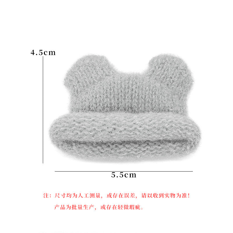 Wholesale 10pcs Plush Doll Bear Yarn Hat Doll Accessories