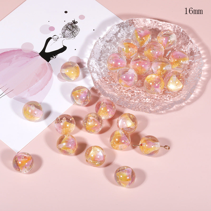 Wholesale Magic star geometric ball 16mm resin through hole loose beads