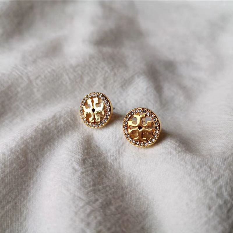 Wholesale Fashion, Light Luxury, Simple Commuting, Niche Design, Inlaid with Rhinestones, Hollowed Out Small Metal Circular Earrings