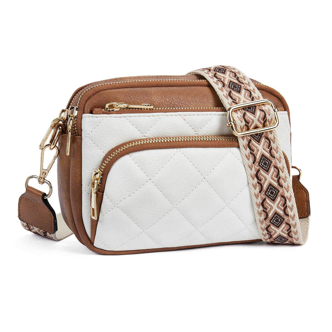 Wholesale Simple Letter Multi-pocket Multi-function Square Bag Zipper Crossbody Shoulder Bags