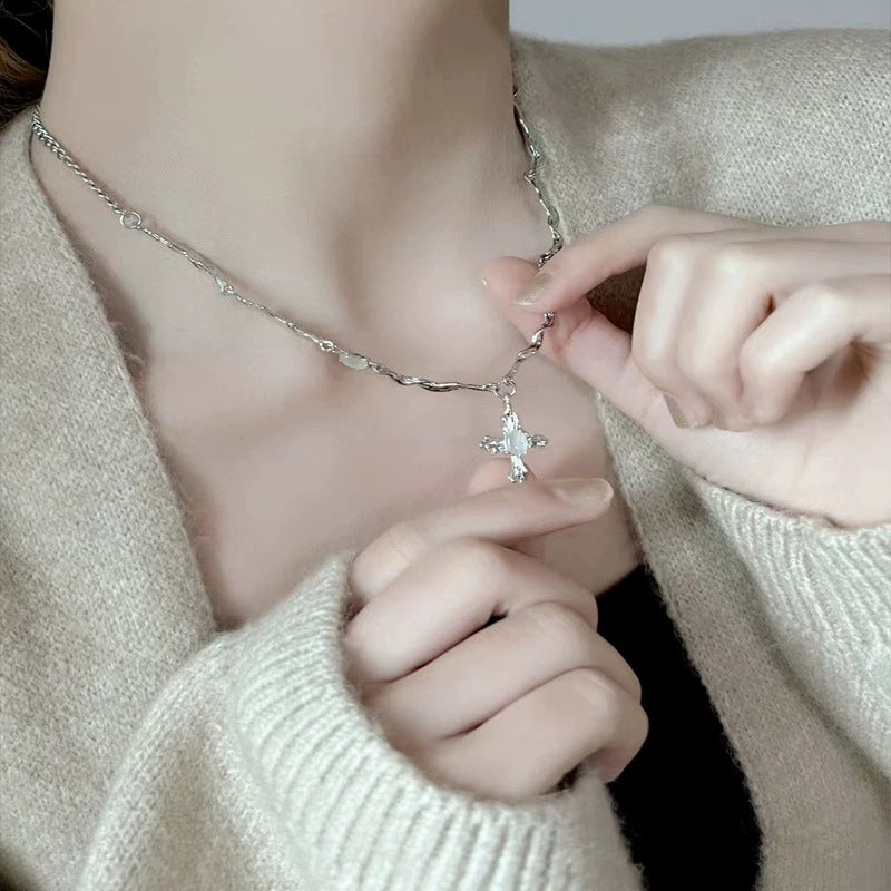 Wholesale Vintage Dark Cross Bead Necklace