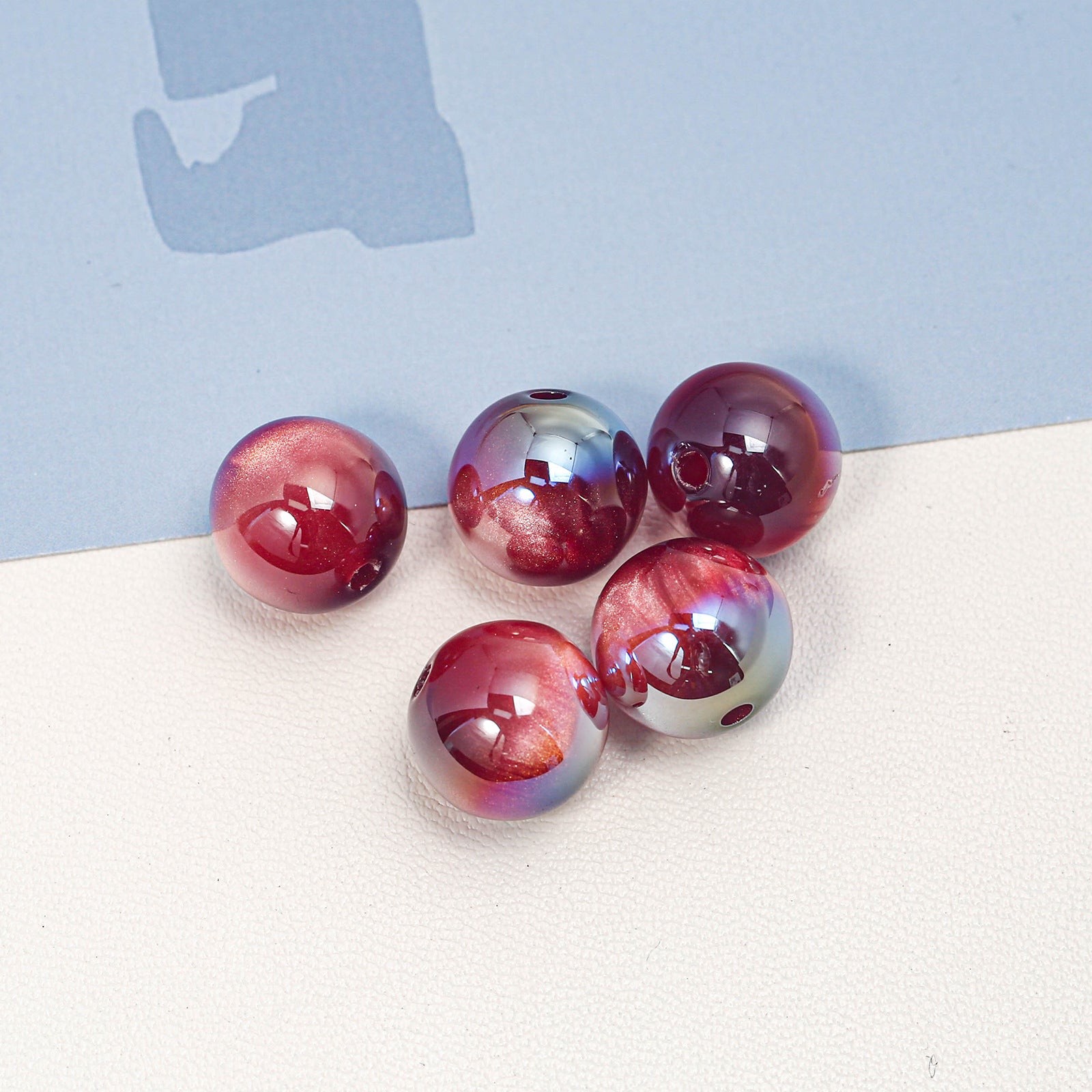 Wholesale 50pcs/1pack Autumn and Winter Versatile Cat Eye Straight Hole Through-hole DIY Resin Beads