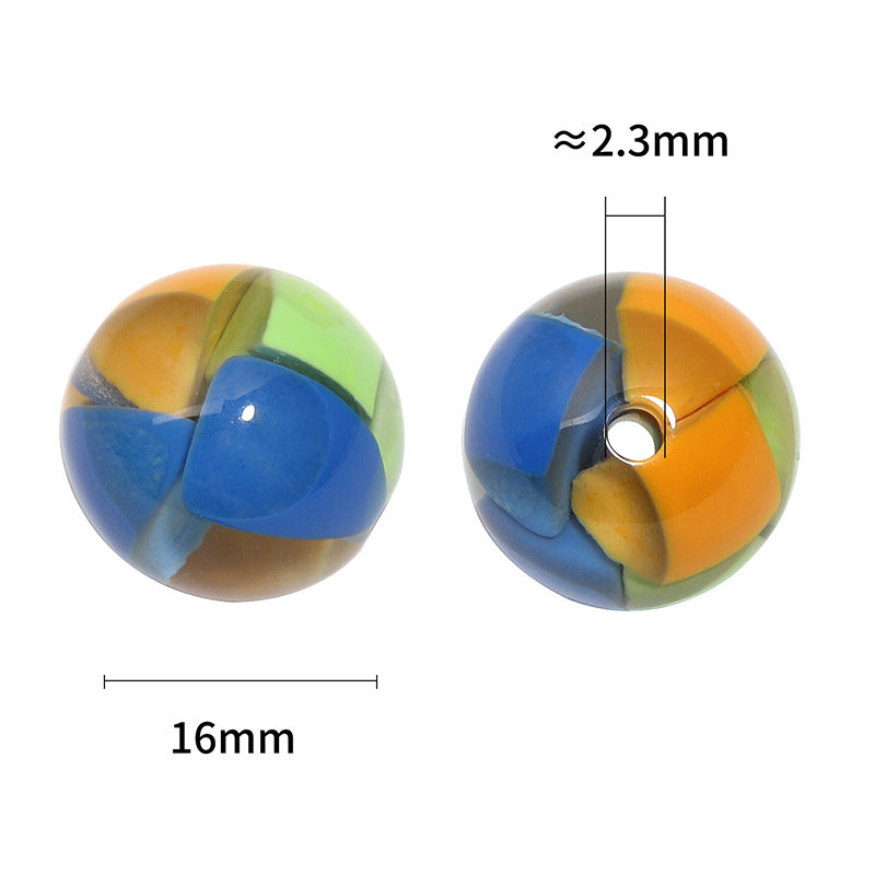 Wholesale Random 100pcs/pack  Translucent round beads with through holes  Acrylic Beads