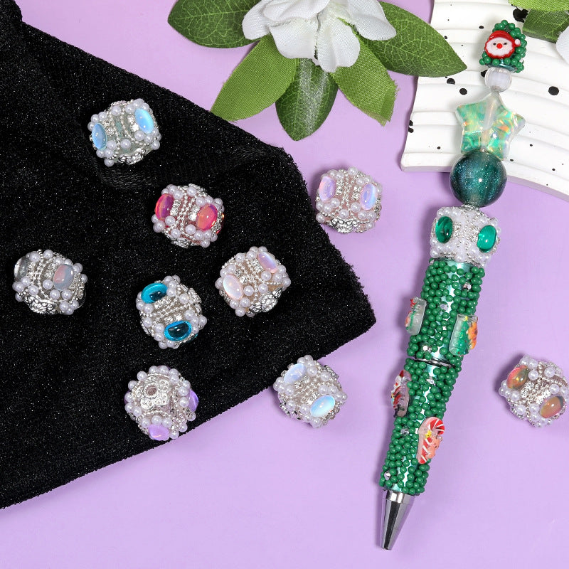 Wholesale 10pcs/pack Heavy Industry Western Princess Pearl Beaded DIY Mobile Phone Chain Keychain