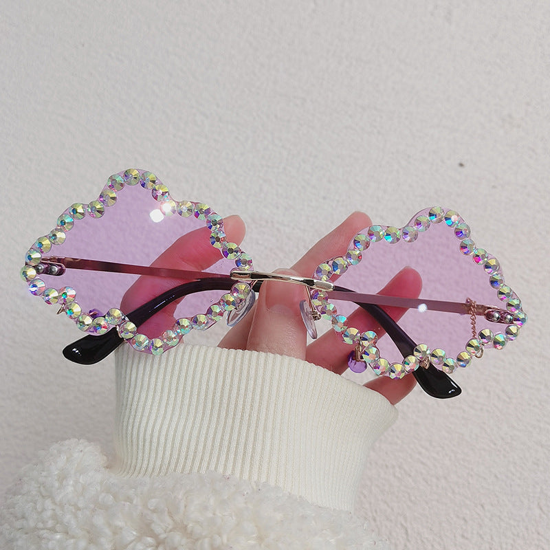 Wholesale Cloud Pendant Ocean Color Diamond Sunglasses