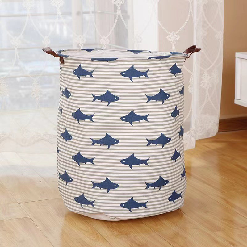 Wholesale Cotton and Linen Foldable Dirty Clothes Basket