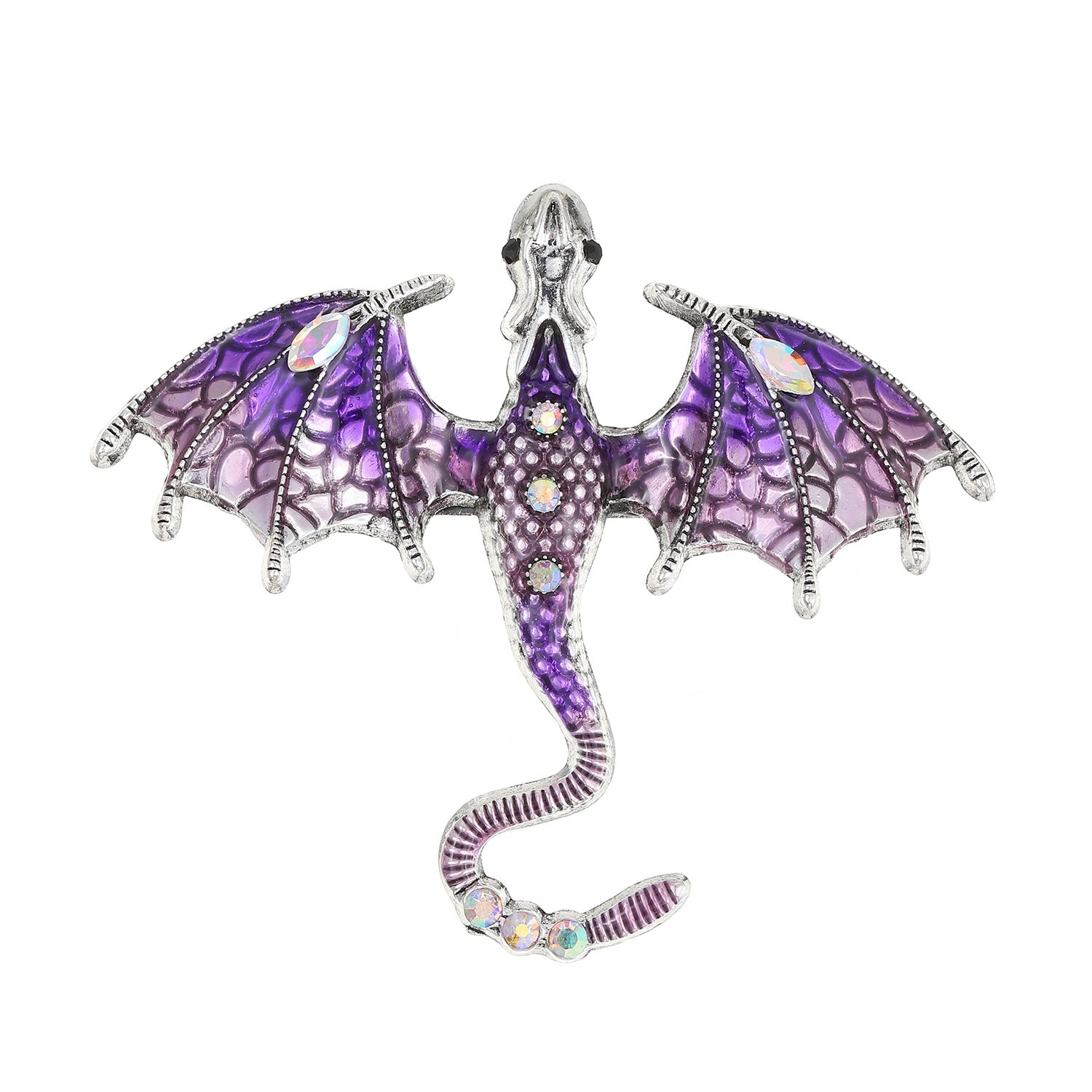 Wholesale Magic dragon-shaped niche enamel colored diamond brooch exquisite suit pin light luxury accessories