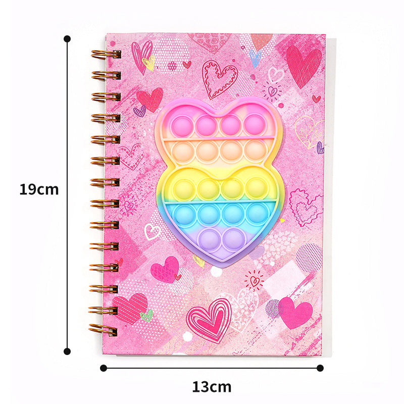 Wholesale bubble pop coil book dinosaur unicorn silicone notebook