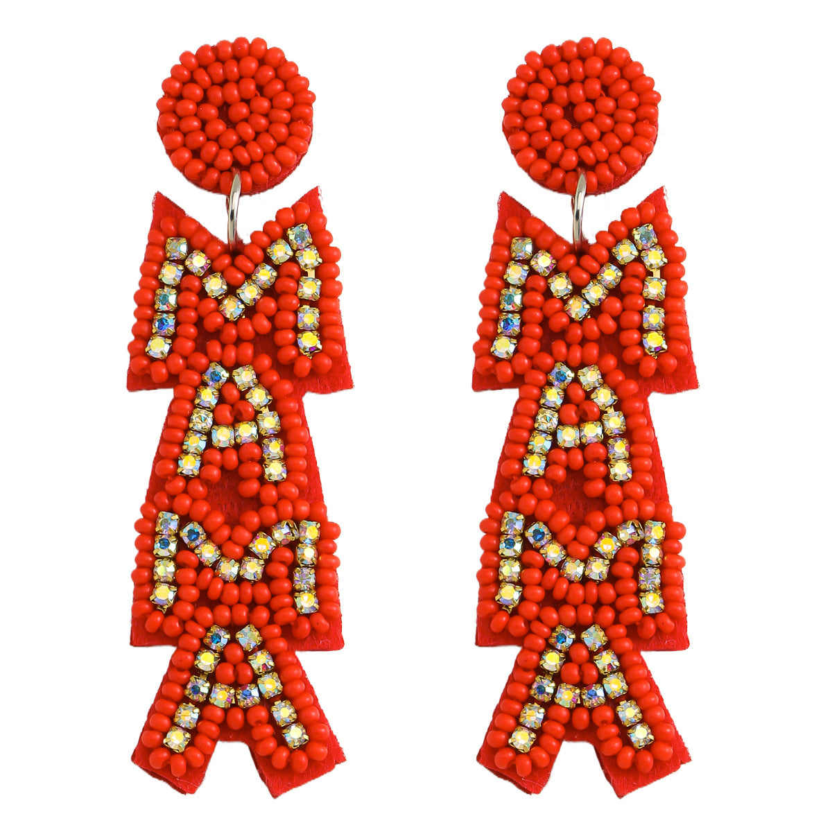 Wholesale MAMA Rice Pearl Diamond Earrings