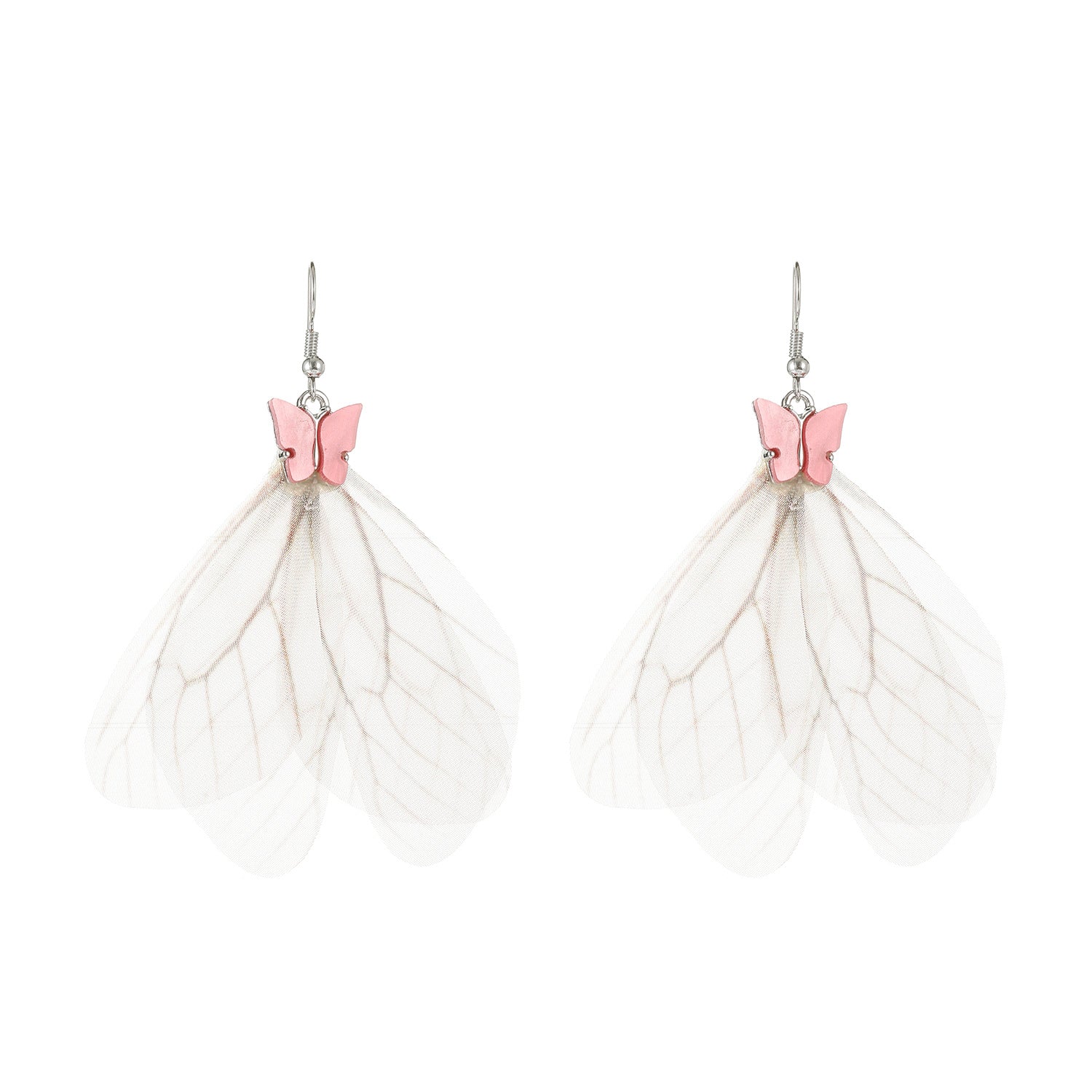 Wholesale Butterfly Wings Fringed Acrylic Earrings