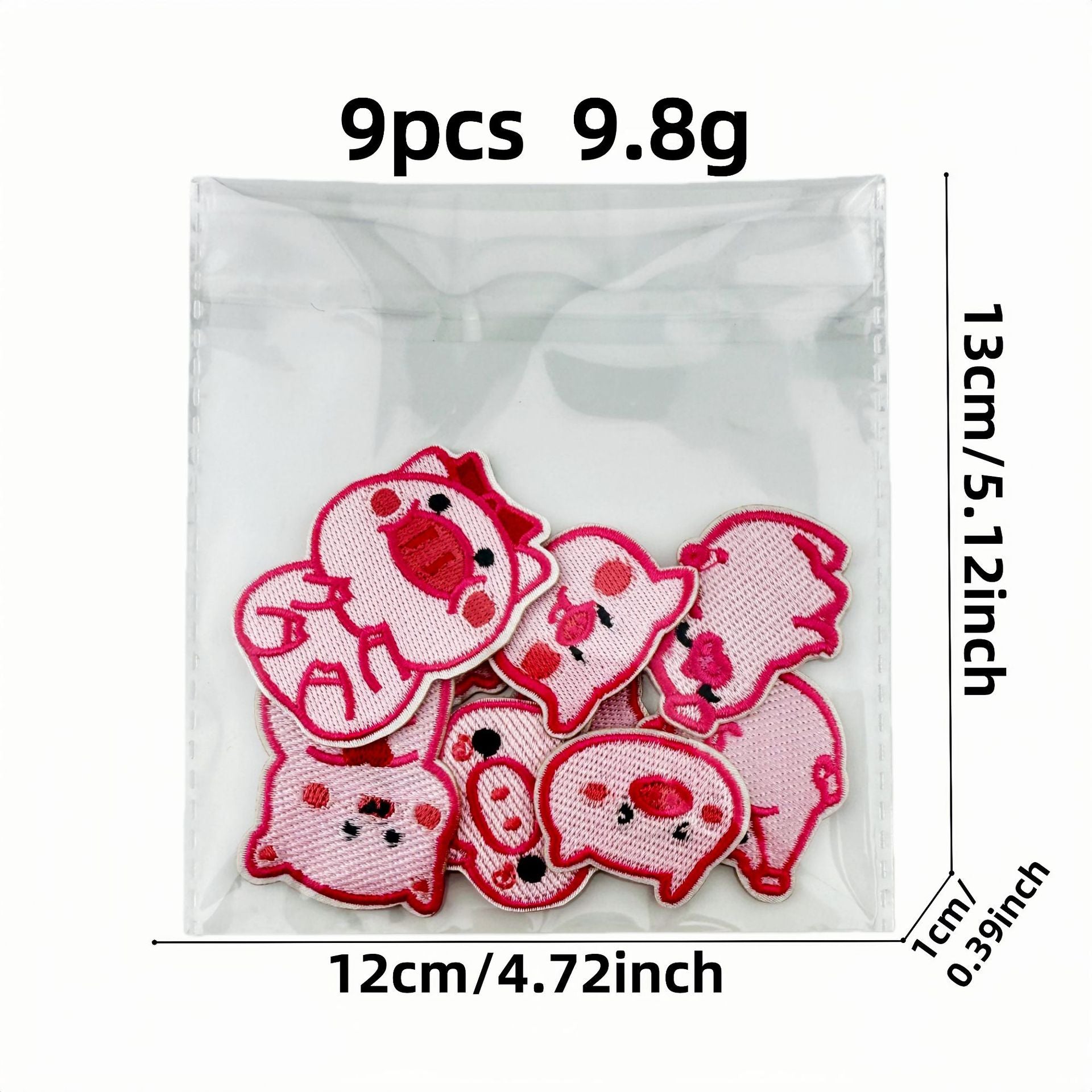 Wholesale Fashion Cartoon Pink Pig Iron On Embroidery Patch Polyester Fabric For Kids Clothing DIY