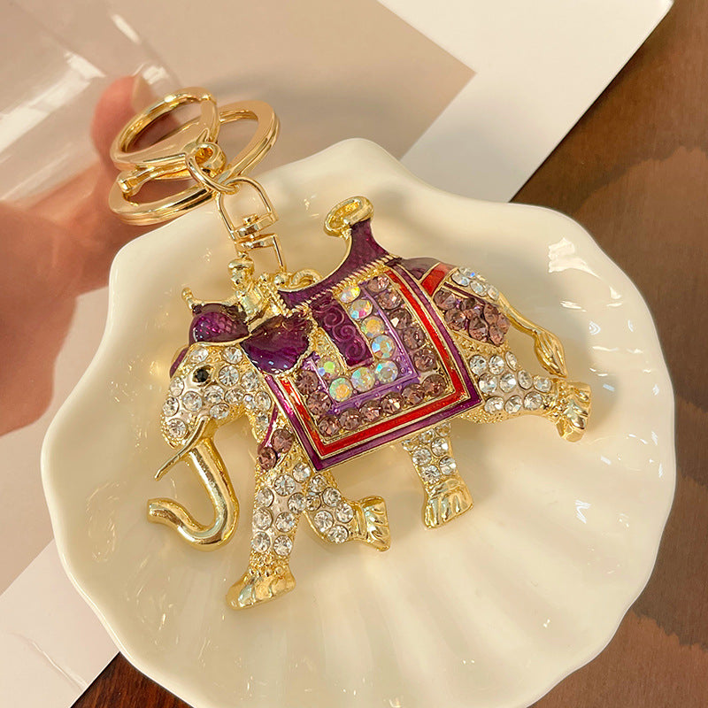 Wholesale Zinc Alloy Elephant Diamond Keychain
