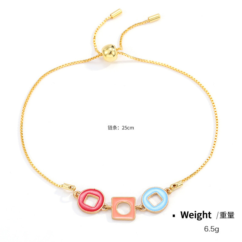Wholesale Enamel Oil Drop Retro Classic Elegant Adjustable Bracelet