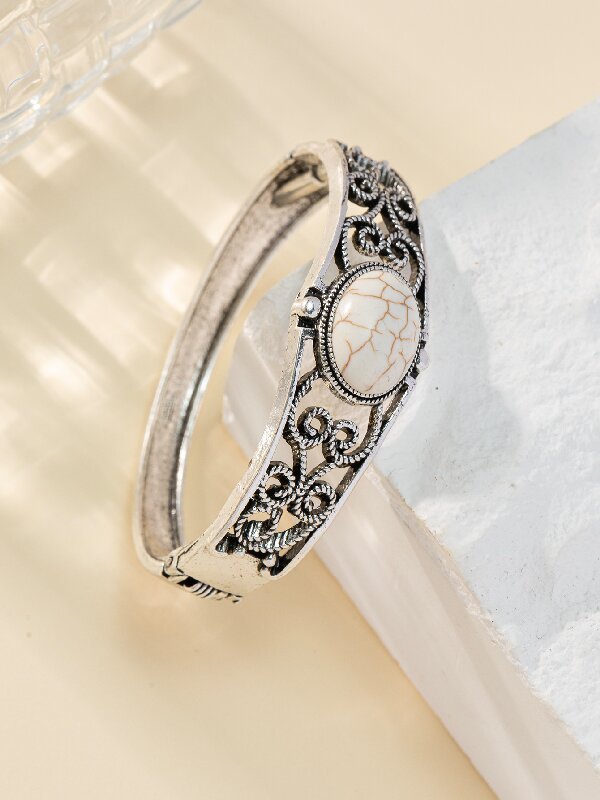 Wholesale Classic flower pattern bracelet turquoise ethnic jewelry