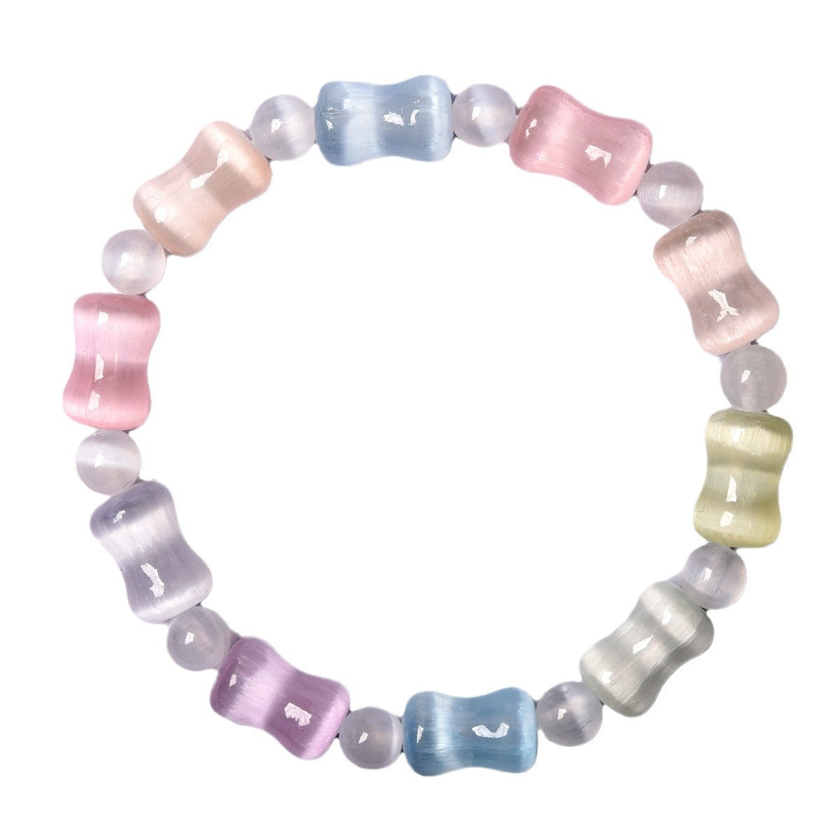 Wholesale Color Transmitte Gypsum Rainbow Bamboo Bracelet