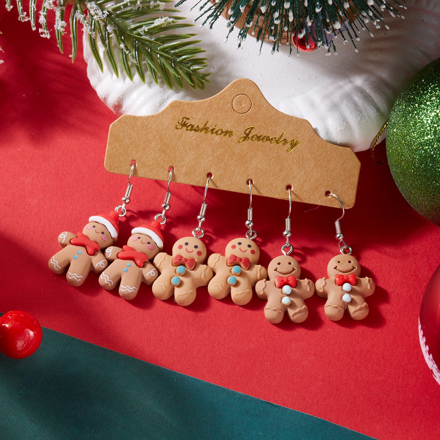 Wholesale Cute Christmas gingerbread man earrings