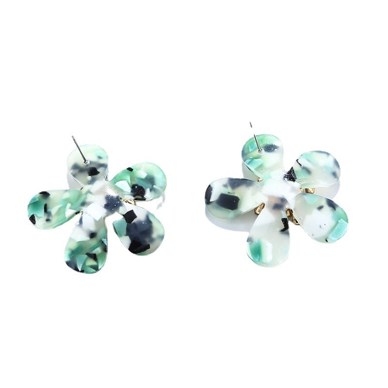 Wholesale Diamond Studded Acrylic Flowers Earrings