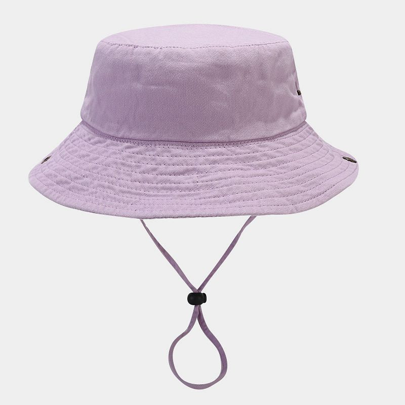 Wholesale  Patchwork Solid Color Wide-Brimmed Bucket Hat  Sun Hat