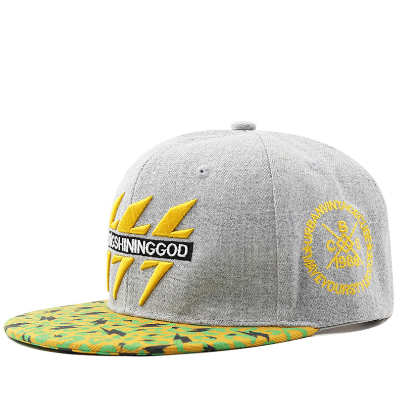 Wholesale Hip Hop Embroidered Lightning Grey Sunscreen Hat