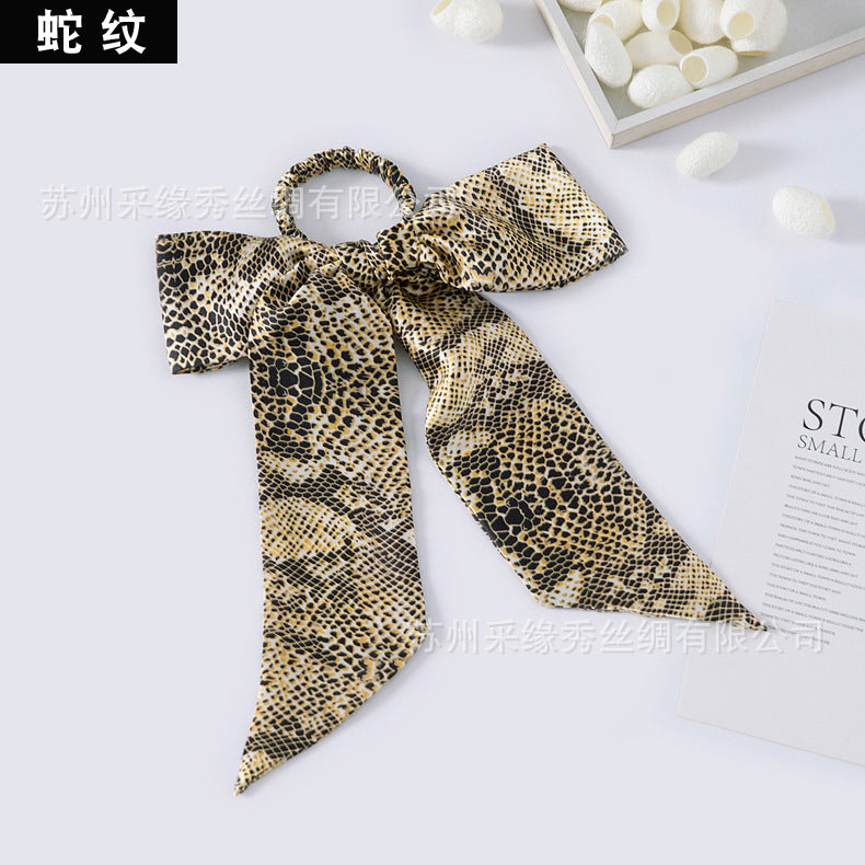 Wholesale hair rope hair accessories bow silk hair ring Hair Scrunchies