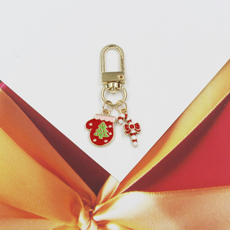 Wholesale Christmas Series Christmas Tree Hat Bells Snowflake Keychain