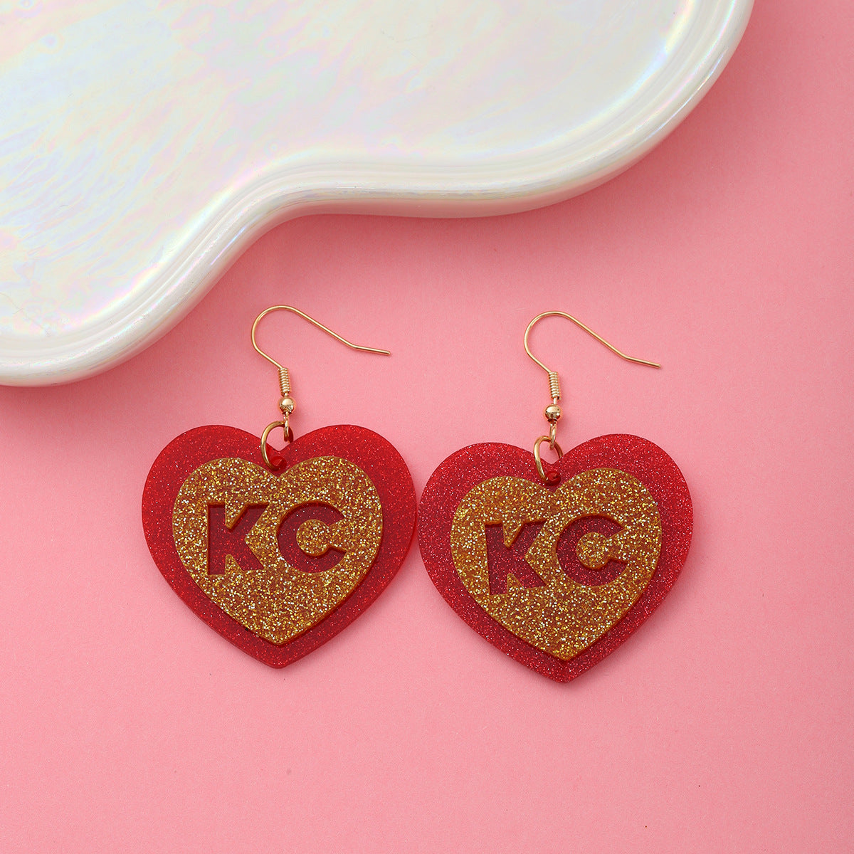 Wholesale  Valentine' s Day Love  Peach Heart Earrings Jewelry Ladies