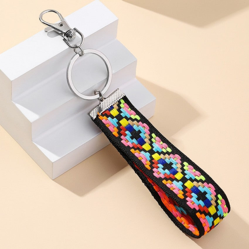 Wholesale Metal Ethnic Style Embroidery Keychain